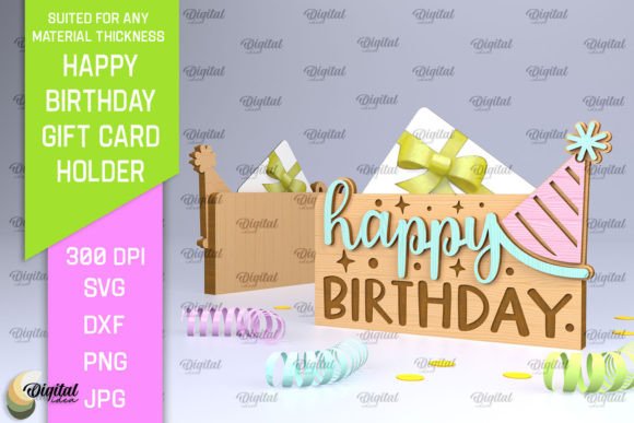 Download Birthday Gift Card Holder Laser Cut - Gift Collection