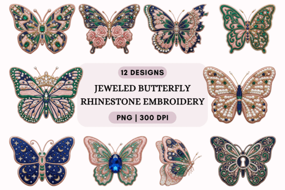Download Jeweled Butterfly Rhinestone Embroidery - Premium Bundle