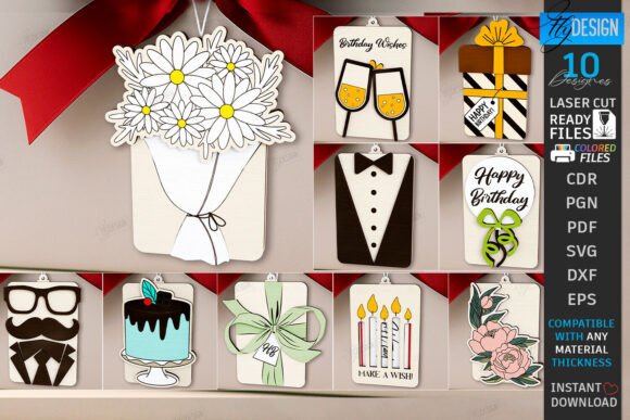 Download Birthday Gift Cards Laser Cut Bundle|CNC - Gift Collection