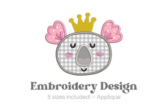 Download Crowned Koala Applique Design - Premium Bundle