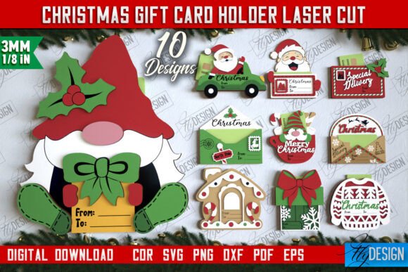 Download Christmas Gift Card Holders Bundle | CNC - Gift Collection