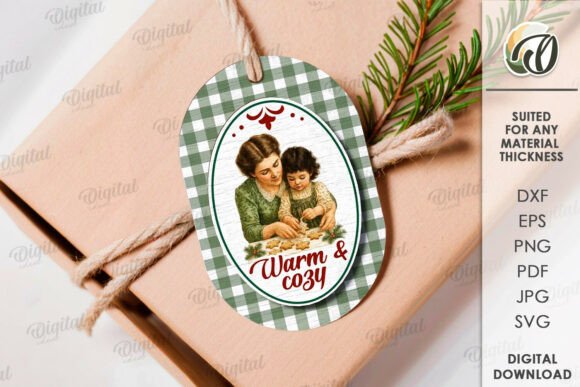 Download Vintage Christmas Gift Tag Laser Cut - Gift Collection