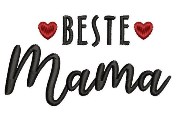 Download Beste Mama Embroidery Lettering 3 Sizes - Lettering Collection